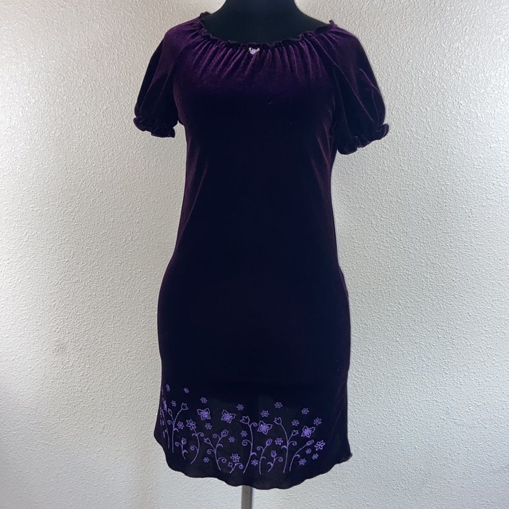 Vintage Handmade Womens Dress Burgundy Velvet Size S Approximately S - Picture 4 of 16